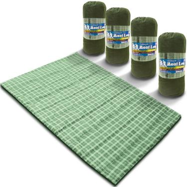 Imagem de Kit 4 Colchonetes Casal 190x130 Com Bolsa Xadrez Verde