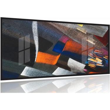 Imagem de Quadro Abstrato Moderno Preto Para Sala Escritório Moldura Preta 2x2