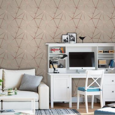 Imagem de Papel De Parede Quarto Casal Sala Fendi Fio Rose Lavável 3M