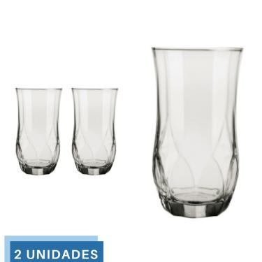 Imagem de 2 Copos Ópera Vidro Transparente Redondo 360ml Durável Nadir