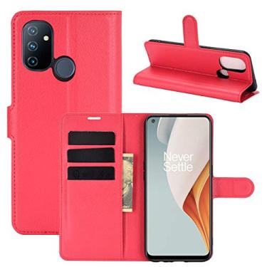 Imagem de YUNCHAO Caixa de telefone Para OnePlus Nord N100 Litchi Texture Horizontal Flip Case Protetora com Slots & Card Slots & Carteira capa para celular