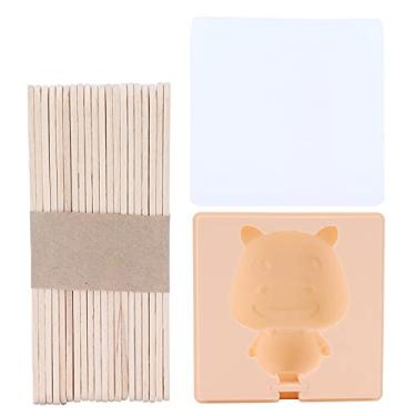 Imagem de Molde de sorvete DIY,fabricante de barras de gelo de silicone, suporte de bandeja de sorvete para crian?as com palitos de laranja para fazer sorvete, doces, biscoitos, bolos(horse), Molde de Sor