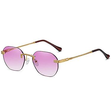 Imagem de Óculos de sol punk sem aro masculino feminino designer vintage óculos de sol UV400 tons de gradiente óculos modernos, 5,A