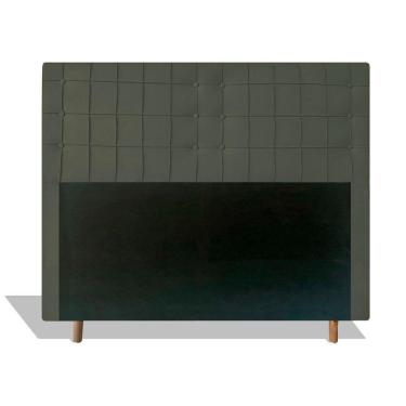 Imagem de Cabeceira Estofada Paris 160cm Cama Box Queen Suede Cinza