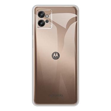 Imagem de Capa para Motorola Moto G32, capa traseira de TPU macio à prova de choque, silicone antiimpressões digitais, capa protetora de corpo inteiro para Motorola Moto G32 (16,5 cm) (transparente)