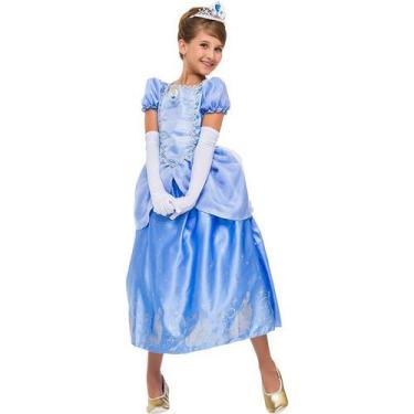 Fantasia Cinderela Infantil Luxo Princesas Disney G 9-12