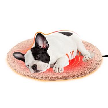 Imagem de Almofada de aquecimento de inverno para animais de estimação de pelúcia quente cachorro gato cobertor elétrico impermeável carregamento USB tapete de dormir de temperatura constante para viagem almofada vermelha, rosa, 40 cm