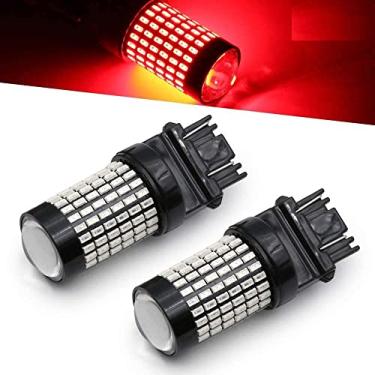 Imagem de Syneticusa 7440 7443 Lâmpadas de freio estroboscópicas de LED vermelho super brilhantes W21W T20 Wedge de alta potência 3014 SMD 12V Luzes intermitentes para carros, caminhões