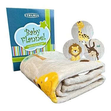 Imagem de Cobertor Manta Baby Infantil Flannel Etruria Toque de Seda Safari Kim