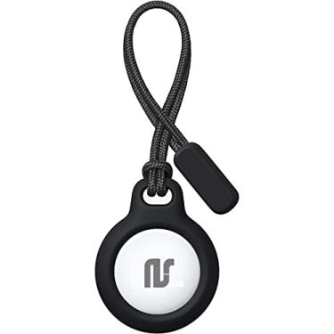 Imagem de Nandos-Store - Capa AirTag compatível com Apple AirTags - Capa protetora de silicone antiarranhões para chaveiro, mochilas, localizador de carteira - NSmart_store (Airtag 2021, Preto abs)