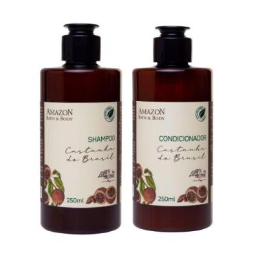 Imagem de Kit Natural Com Shampoo E Condicionador De Castanha Do Brasil Para Cab
