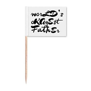 Imagem de World's Okayest Father Festival com citações de palito de dente marcadores para decoração de festa