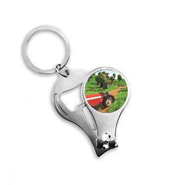 Imagem de Chaveiro de anel para cortador de unhas cena caminhão jogo fazenda