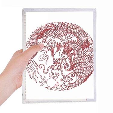 Imagem de Caderno de retrato de dragão chinês, diário de folhas soltas recarregável, diário de papelaria