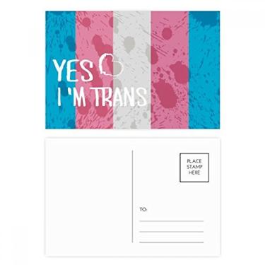 Imagem de Yes I'm Trans Conjunto de cartão postal de suporte LGBT Cartão de felicitações de aniversário