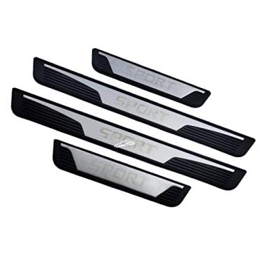 Imagem de GZBFTDH Proteção de Peitoril Soleira da Porta, para Toyota Corolla Carro Acessórios, Aço Inoxidável Kick Plate Guard de Pedal de Limiar Protetor, Peças para Automóveis