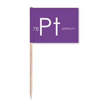 Imagem de Elementos Químicos Mesa de Período Metais de Transição Platina Pt Palito de Dente Bandeiras Marcador Topper Decoração de Festa