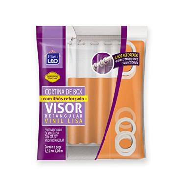 Imagem de Cortina para Box Bege com Ilhós Visor Cristal (1,35x2,00m) | Plast Leo (Ref.641-G)