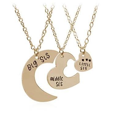 Imagem de CNBPIC Casal Lua Estrela Melhor Amigo Irmãs Pingente Colar Presente Para Mamãe E Papai