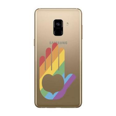 Imagem de Capa Case Capinha Samsung Galaxy A8 2018 Arco Iris Mão - Showcase