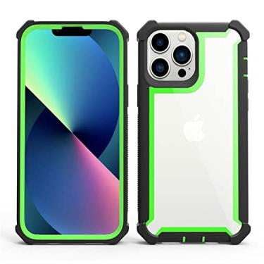 Imagem de TPU transparente à prova de choque pc 2 em 1 proteger capa de telefone para iphone 14 plus 13 12 11 pro max x xs xr engrossar silicone armadura anti-queda, h, para iphone 11pro max