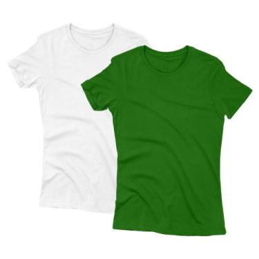 Imagem de Kit 2 Camisetas Feminina Poliéster Básica Camisa Blusa Treino Academia