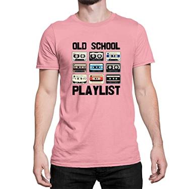 Imagem de Camiseta Old School Playlist Anos 90 80 Fita Cassete Cassette Cor:Rosa;Tamanho:GG