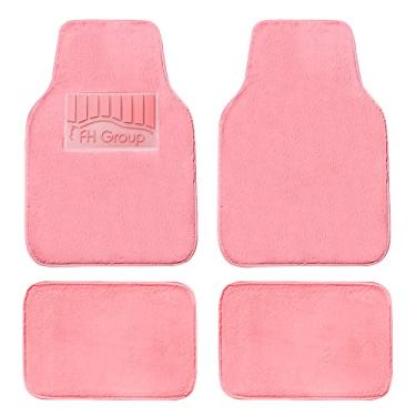 Imagem de FH Group Conjunto completo de tapetes de carro Doe16 de pele de coelho sintético, para a maioria dos carros, caminhões, SUVs ou Vans