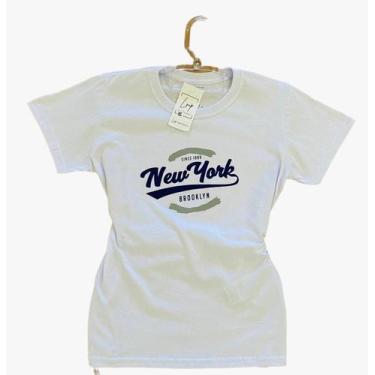 Imagem de Camiseta Feminina Baby Look Algodão Ny Brooklyn - Lmp Confecções