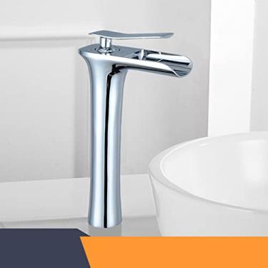 Imagem de Torneiras para lavatório Torneira branca para banheiro Torneiras em cascata Torneira de água quente e fria Torneira para lavatório Torneiras misturadoras,5
