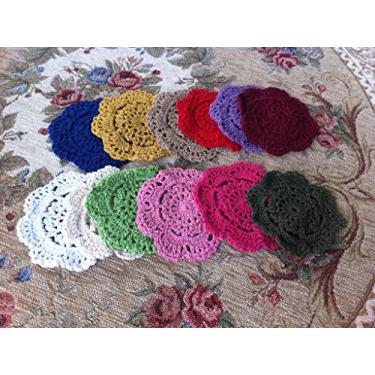 Imagem de Kamays – Doilies redondos de renda de algodão de crochê feito à mão 9 10 cm 10 peças A0101