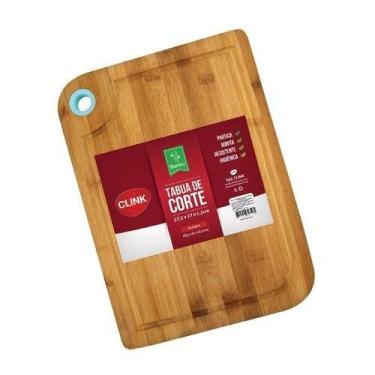 Imagem de Tabua Cortar Carne 37,5x27 Madeira Bambu Churrasco Ecologico Alça