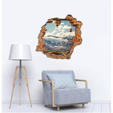Imagem de Adesivo Buraco de Parede natureza paisagem Balões 50cmx55cm