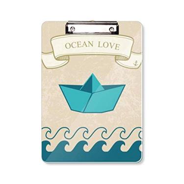 Imagem de Prancheta de papel dobrável para barco, oceano, amor, mar, velejar, pasta, bloco de notas A4