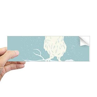Imagem de DIYthinker Adesivo retangular com cabeça de coruja e desenho Freehand para janela