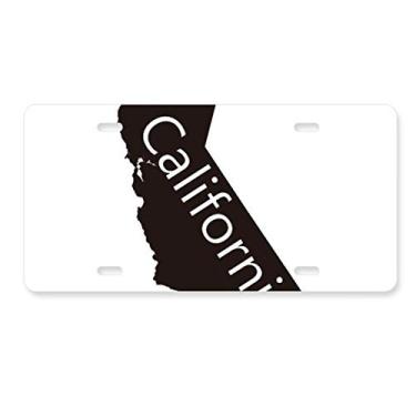 Imagem de DIYthinker Etiqueta de aço inoxidável para decoração de placa de licença do mapa da Califórnia dos Estados Unidos