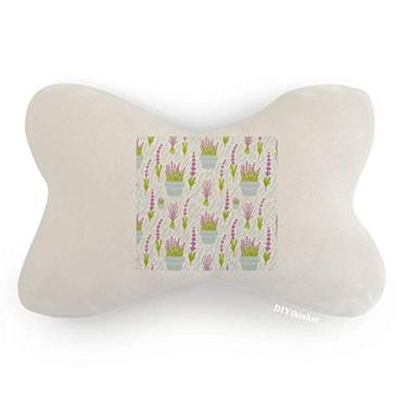 Imagem de DIYthinker Almofada para decoração de pescoço com flores em vaso de lavanda para decoração de carro, almofada para apoio de cabeça