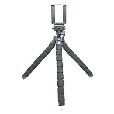 Imagem de Tripé Flexível Almofadado para Fotografia com Clipe Ajustável para Smartphone/Preto