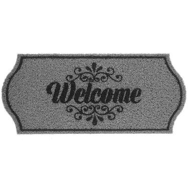 Imagem de Capacho Vinil Formas Welcome Cinza 30cmx70cm Kapazi