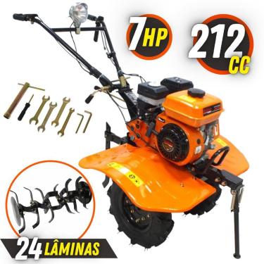 Imagem de Trator Micro Cultivador VMC700 Completo Vulcan Com Câmbio de 3 Marchas, 24 Facas Cultivadoras, Farol de Iluminação, Rodas Tracionadas e Acoplamento