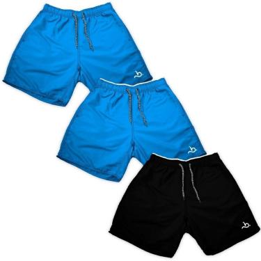 Imagem de Kit 3 Bermuda Shorts Curto Masculino Piscina Básico Verão-Masculino