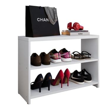 Imagem de Sapateira Compacta Quarto Hall Entrada Prateleira Organizadora Banqueta Decoração Moderna - RPM Móveis
