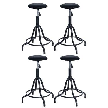 Imagem de Loft7, Kit 4 banquetas estofadas cozinha industrial Loft giratória West