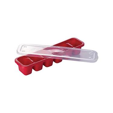 Imagem de Forma Para Gelo Com Tampa 180ml, Vermelho, Plasútil