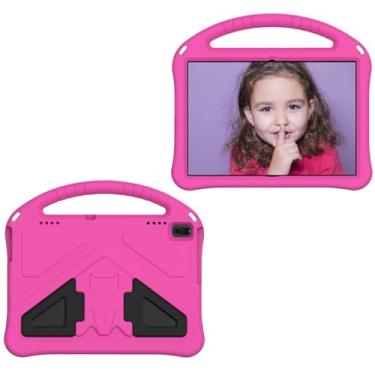 Imagem de Capa infantil compatível com Lenovo Tab E10 TB-X104F/Tab 4 10 Plus TB-X704F/N/L/V/Tab 4 10 (TB-X304F/N) capa protetora de EVA leve à prova de impactos (cor: rosa vermelha)
