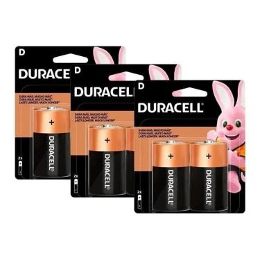 Imagem de Pilhas Grande D Duracell Alcalina LR20 - Kit 6