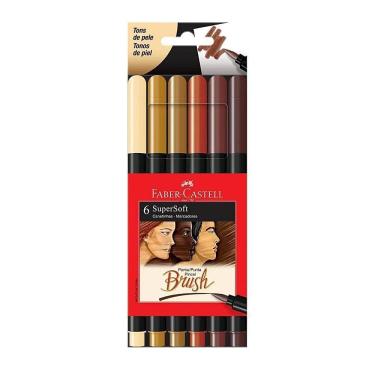 Imagem de Caneta Faber-Castell Supersoft Brush Tons De Pele 6 Cores