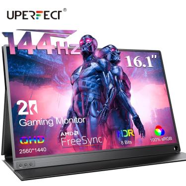 Imagem de UPERFECT 16 1 polegadas 2K 144Hz Monitor de jogos Tela de laptop portátil 100% sRGB com Type C Mini