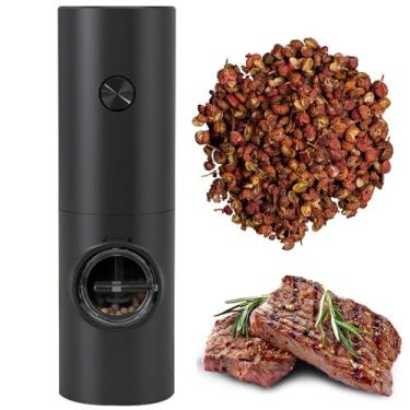 Imagem de Moinho de pimenta elétrico,Moedor de sal operado por bateria com aspereza ajustável - Moedor elétrico de pimenta e sal para presentes de utensílios de cozinha, moedor de sal e pimenta Lencyh