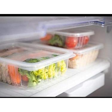 Imagem de Kit de 25 potes e 25 tampas retangular p/freezer e microondas de 500 ml